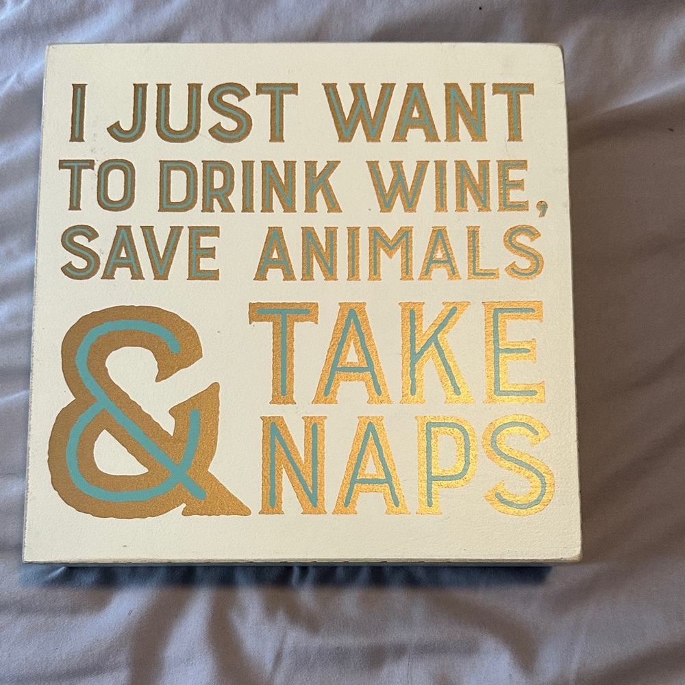 Gold and Blue Wall Decor Sign